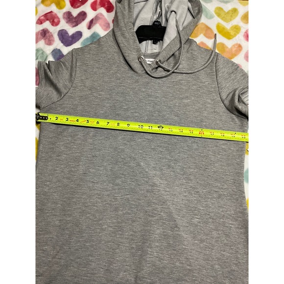 Calvin‎ Klein Women Gray Hooded Short Sleeve Tunic Dress Size L G - Picture 4 of 4